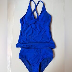 Yonique NWT Brilliant Blue Women's Tankini Set with Adjustable Straps Size Med